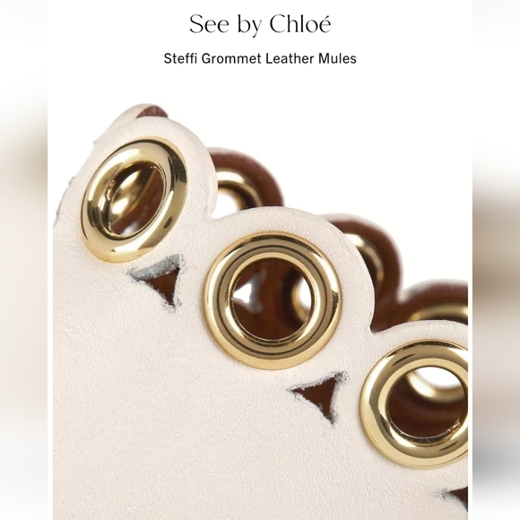 SEE by Chloe Steffi Grommet Leather Mules Size 7.5 - Picture 5 of 11